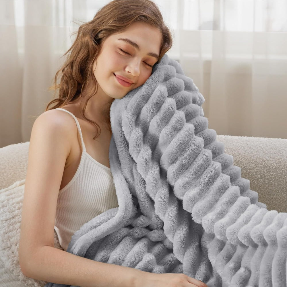 Cozy Striped Throw Blanket for Warmth