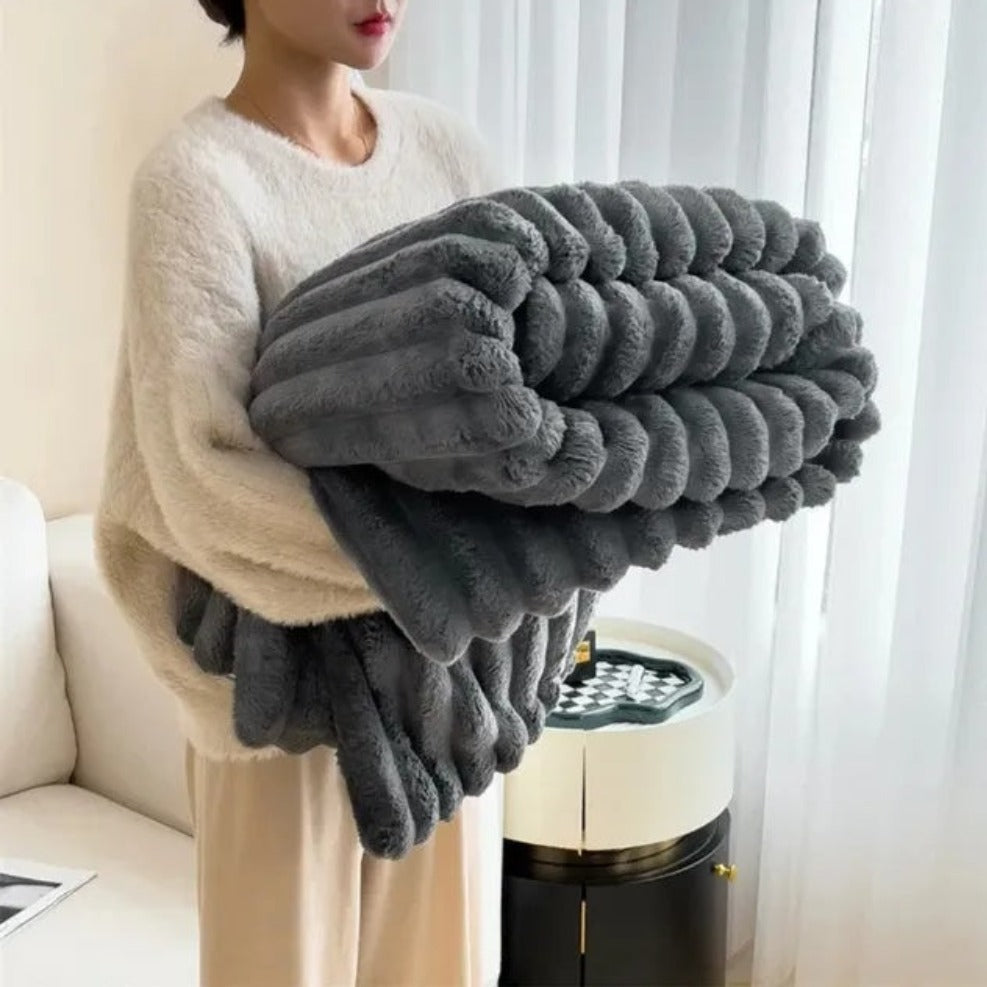 Cozy Striped Throw Blanket for Warmth