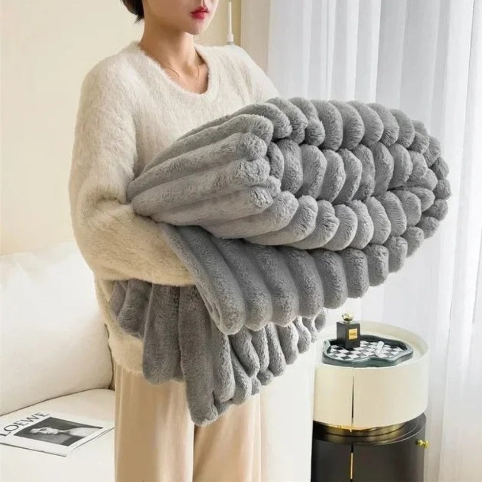 Cozy Striped Throw Blanket for Warmth