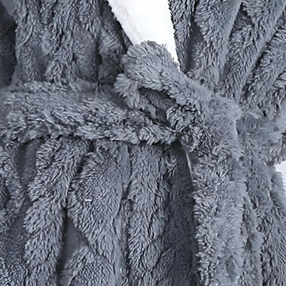 Soft Bathrobe with Hood – Cozy Plush Long Robe for Relaxation