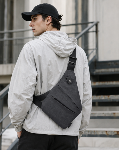 Adjustable Strap Travel Sling Pouch - Waterproof Multi-Pocket Crossbody Bag for All