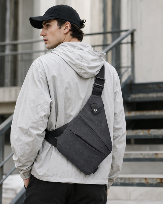 Adjustable Strap Travel Sling Pouch - Waterproof Multi-Pocket Crossbody Bag for All
