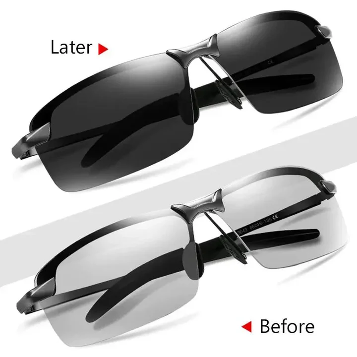 Photochromic Polarized Sunglasses - Automatic Light Adjustment for Eye Safety
