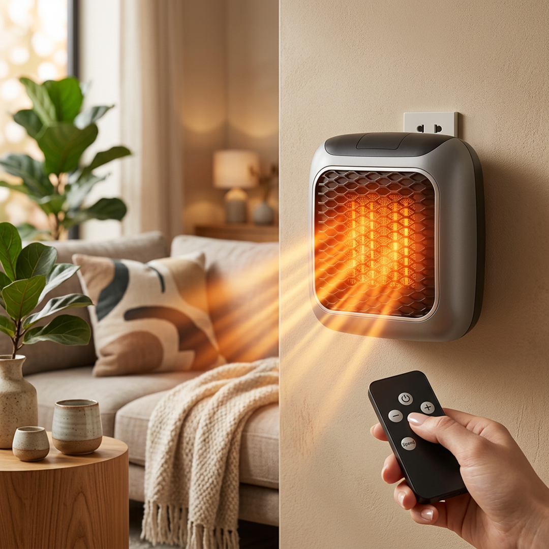 Wall-Mounted Heater - Portable Electric Plug-In Unit