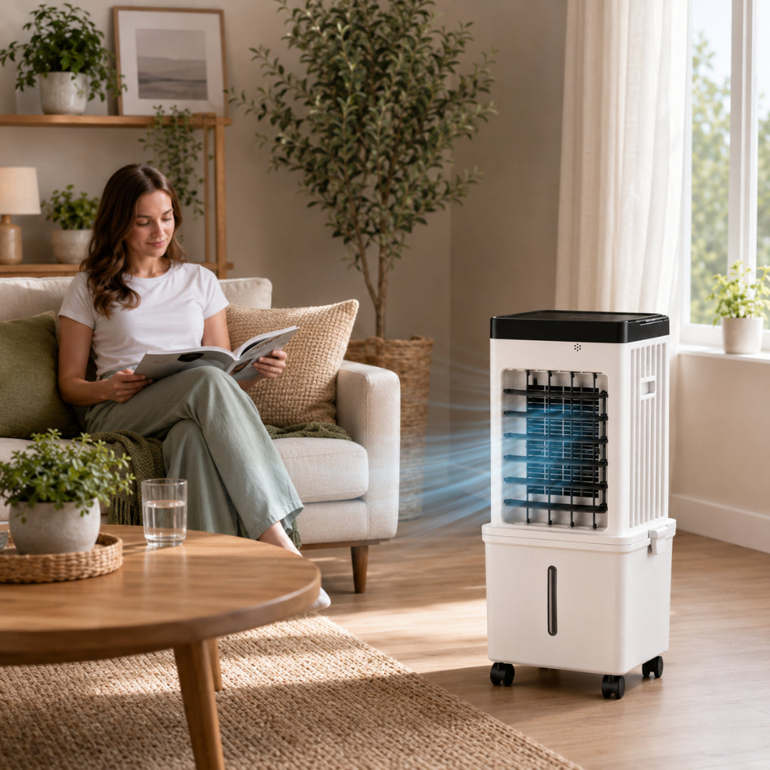 12000 BTU Portable Air Cooler with Remote – Evaporative Unit for 550 sq ft