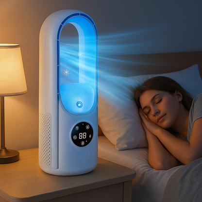 Bladeless Portable Air Cooler – Quiet Operation for Energy-Efficient Comfort