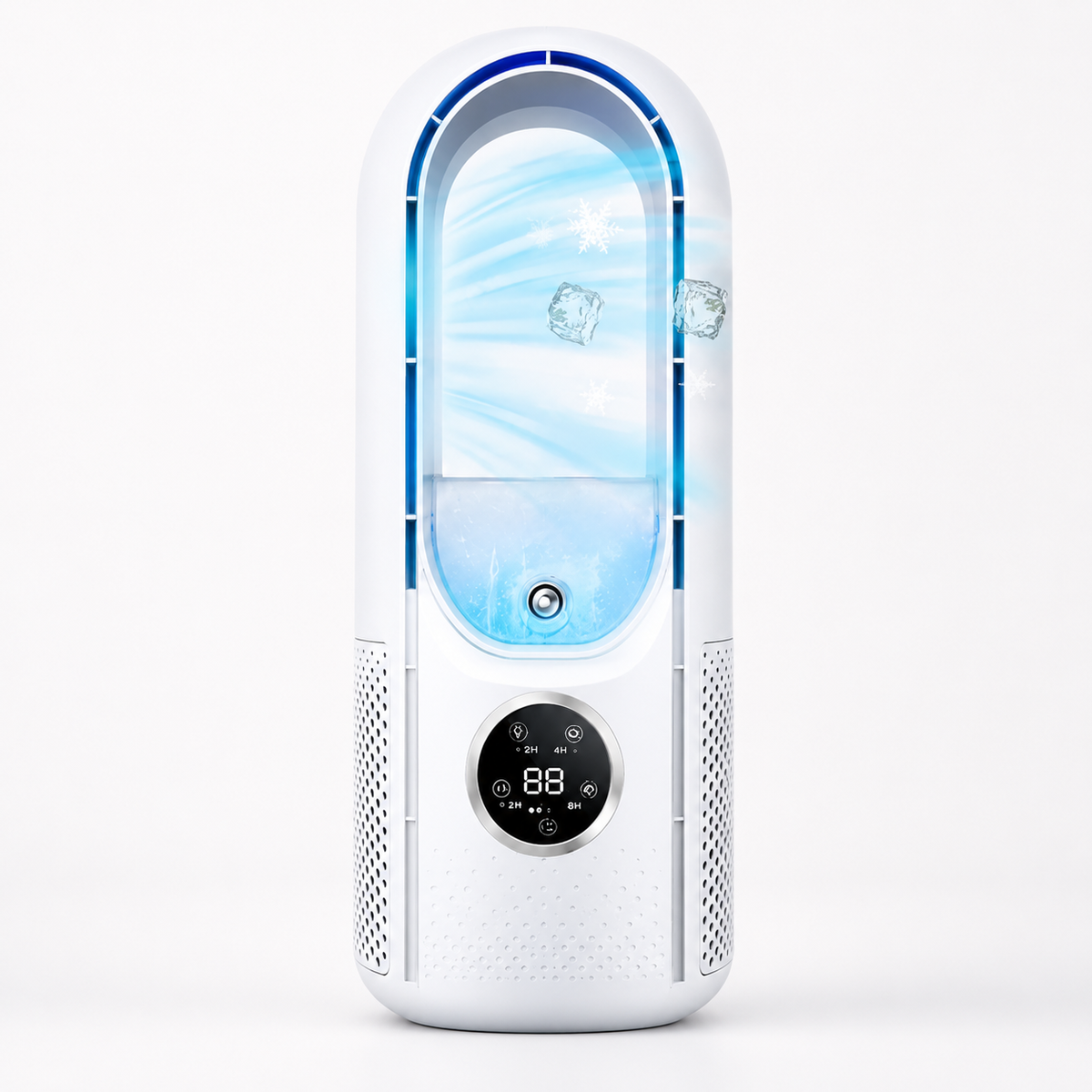 Compact Bladeless Cooling Fan – Portable Air Conditioner with Quiet Function