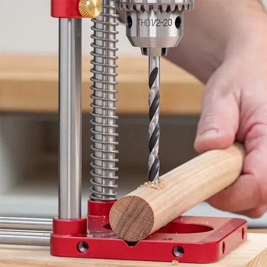 Adjustable Depth Stop Drill Guide Jig – Portable Precision Tool for Woodworking