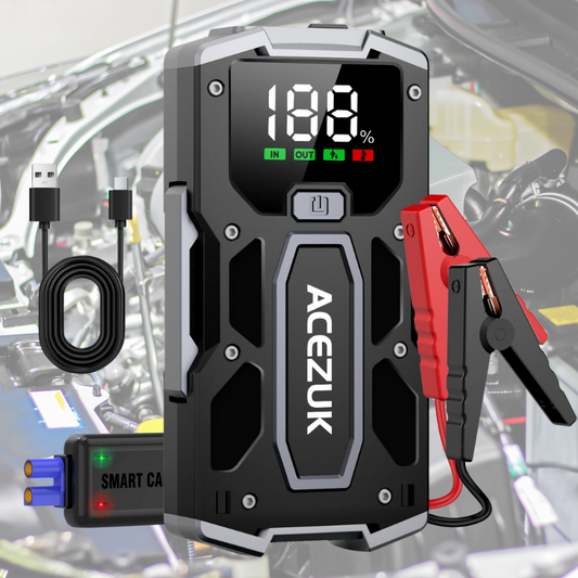 3000A Peak Current Portable Power Bank and Jump Starter with LED Screen