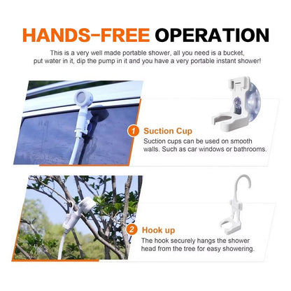 Rechargeable Battery Outdoor Shower – Adjustable Spray for Camping, Beach, Gardening