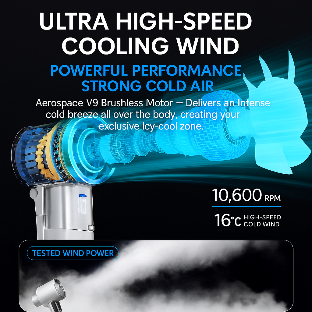 Handheld Battery-Powered Fan with Adjustable Airflow for Personal Cooling
