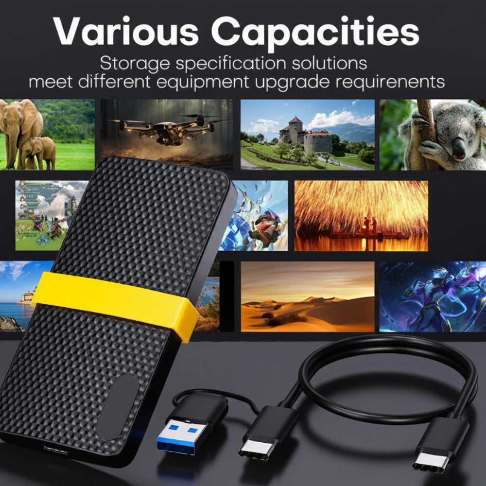 Compact External Hard Drive with USB 3.1 Type C – Portable SSD for Fast Data Access
