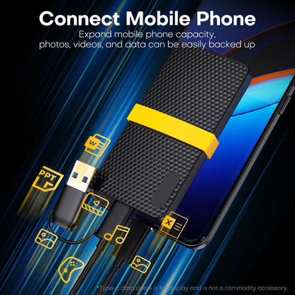 Compact External Hard Drive with USB 3.1 Type C – Portable SSD for Fast Data Access