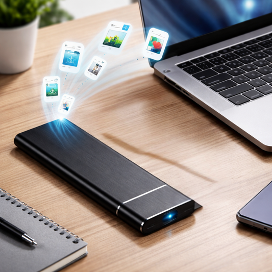 500GB External Hard Drive - Lightweight Aluminum Portable Storage with Fast Transfers