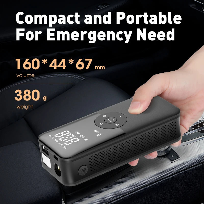 Rechargeable Air Compressor with LED Screen – Portable Tire Inflator for Cars, Bicycles & Sports Gear