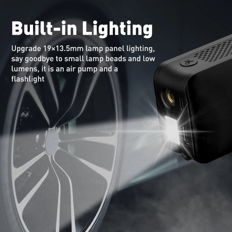 Rechargeable Air Compressor with LED Screen – Portable Tire Inflator for Cars, Bicycles & Sports Gear