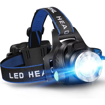 Rechargeable LED Headlamp with Zoom Feature | Waterproof Design for Visibility