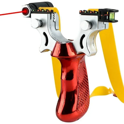 Lightweight Slingshot with Integrated Laser and Non-Slip Handle for Precision Targeting