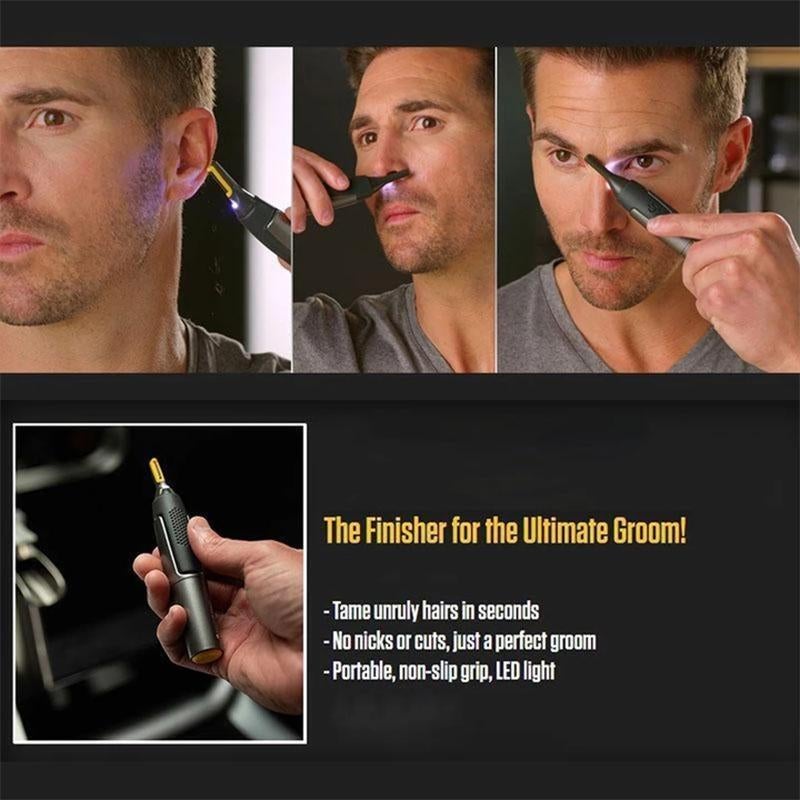 Ultra-Slim Grooming Tool with Titanium Blades for Beard, Nose & Eyebrows