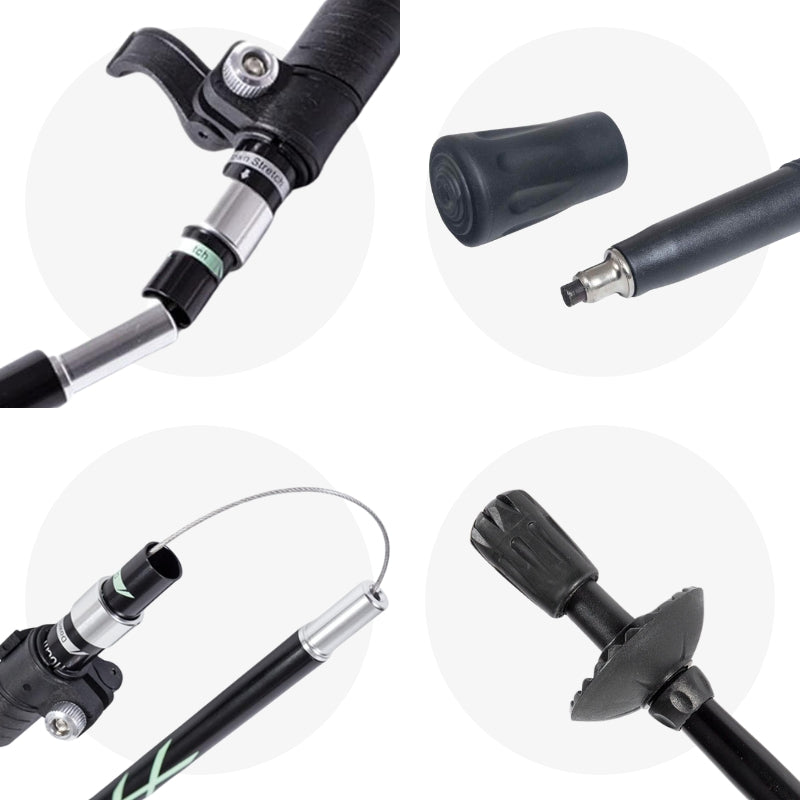 Compact Hiking Pole with Durable Steel Shaft and Slip-Resistant Handle