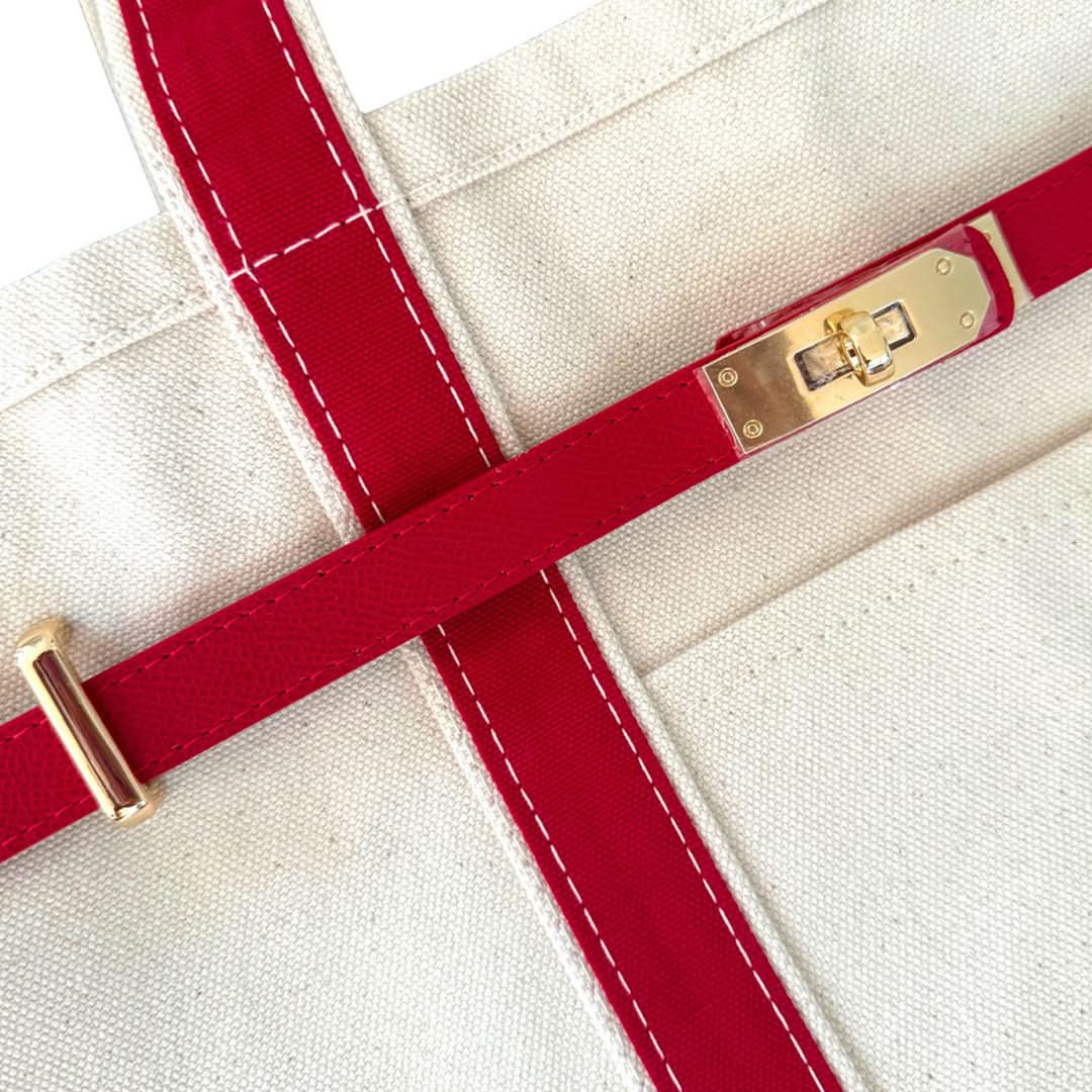 Stylish Canvas Tote Bag with Reinforced Steel Details – Versatile Shopper for Daily Use