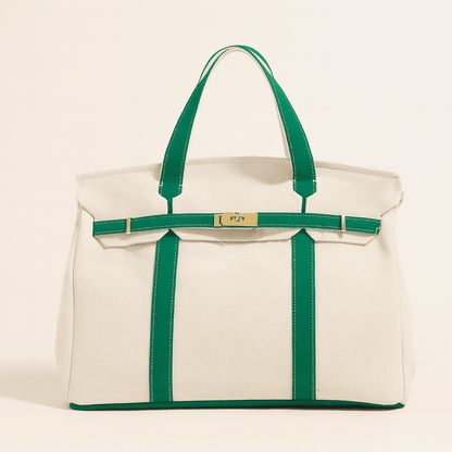 Stylish Canvas Tote Bag with Reinforced Steel Details – Versatile Shopper for Daily Use