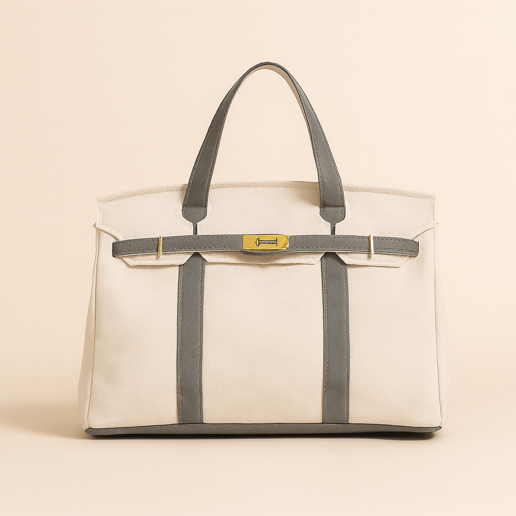 Stylish Canvas Tote Bag with Reinforced Steel Details – Versatile Shopper for Daily Use