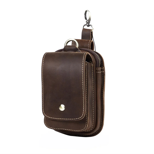 Adjustable Strap Leather Waist Bag for Men | Durable and Stylish Storage