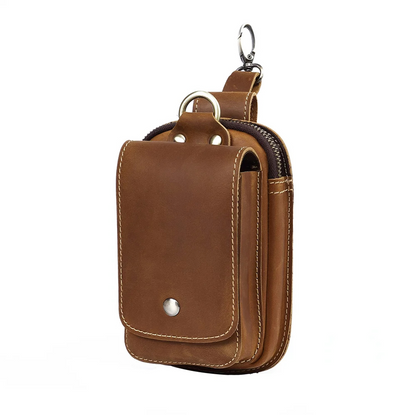 Adjustable Strap Leather Waist Bag for Men | Durable and Stylish Storage