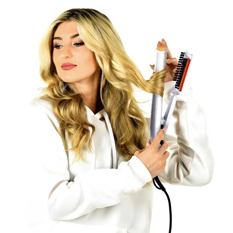 Dual Function Rotating Hair Brush for Styling