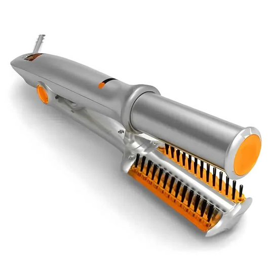 2-in-1 Rotating Hair Styler and Brush with Adjustable Temperature Settings