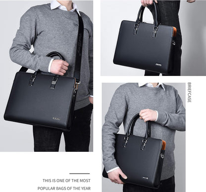 Leather Briefcase with Multiple Compartments for Effective Organization