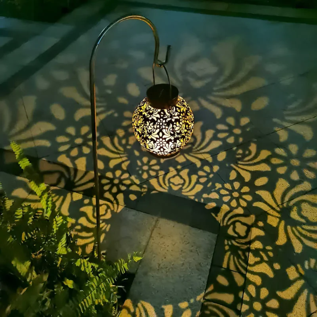 Hanging Solar LED Lantern for Outdoor Use – Weatherproof Garden Light with Dusk to Dawn Sensor