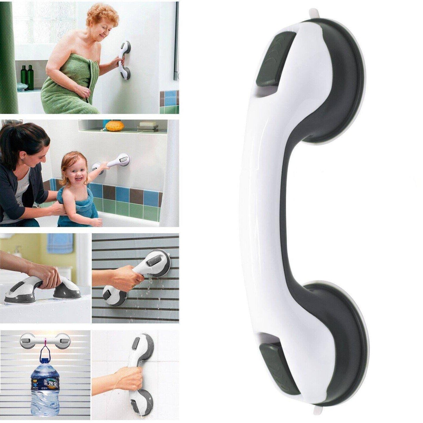 Secure Bathroom Support Bar with Textured Grip Handle