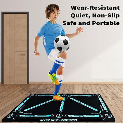 Ultimate Soccer Skill Mat with Numbered Grid & Juggling Cord