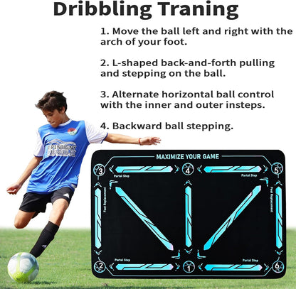 Ultimate Soccer Skill Mat with Numbered Grid & Juggling Cord