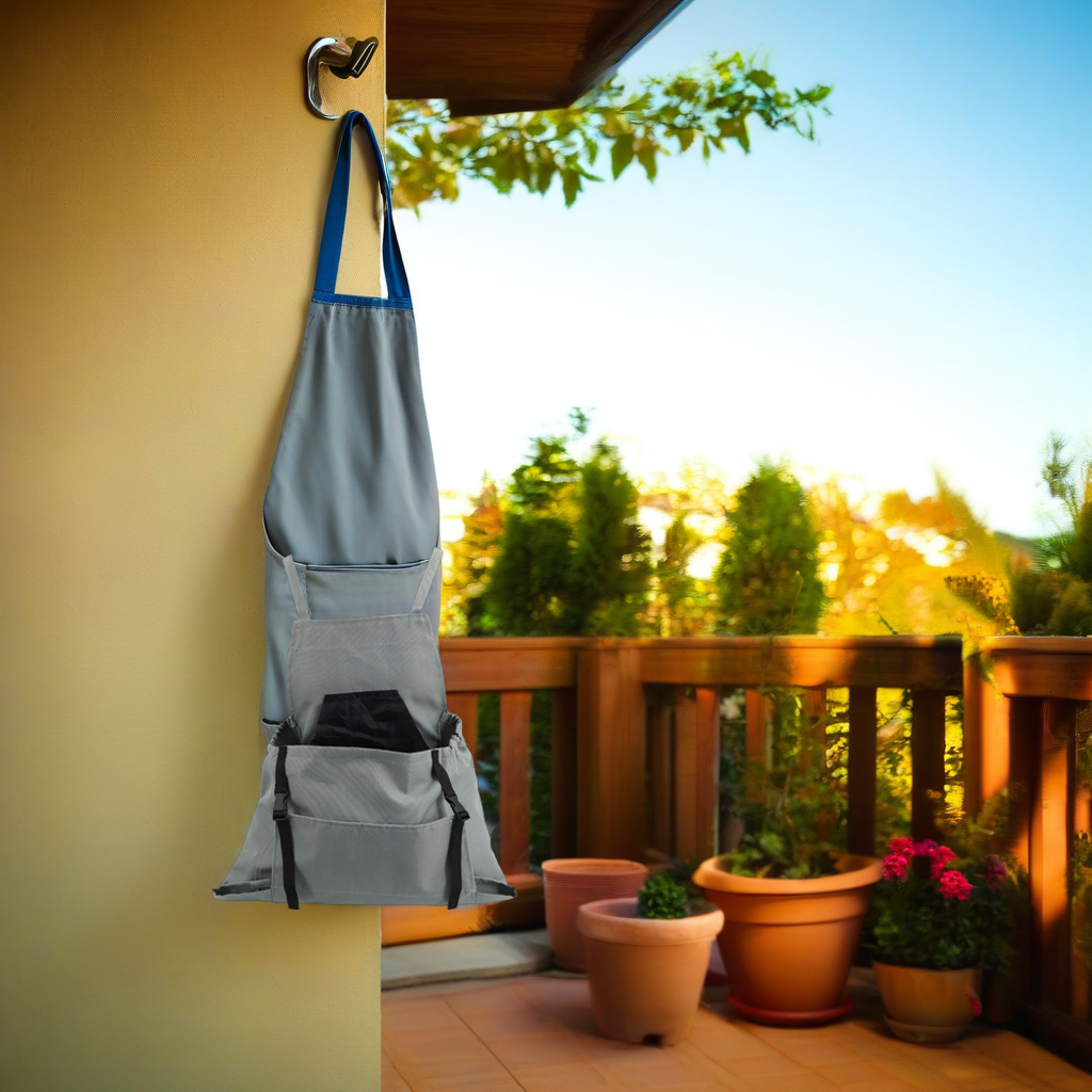 Water-Resistant Gardening Apron with Cross-Back Straps & Dual Pockets