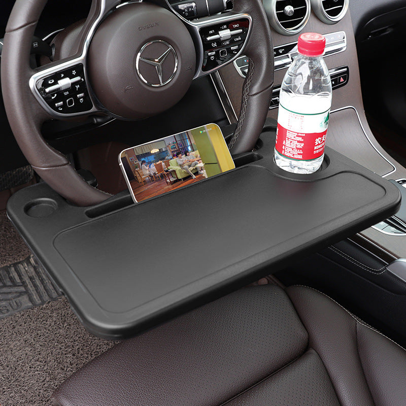 Desk for Car Steering Wheel with Beverage Holder