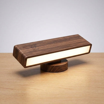 Touch Control LED Lamp with 360 Degree Rotation - Warm Wood Design