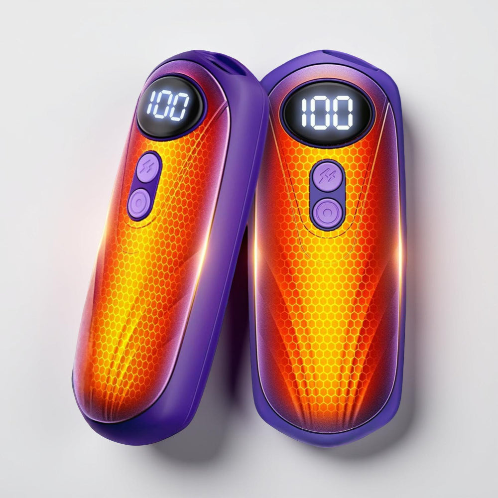 LED Display Rechargeable Hand Warmers Set | Instant Outdoor Heat