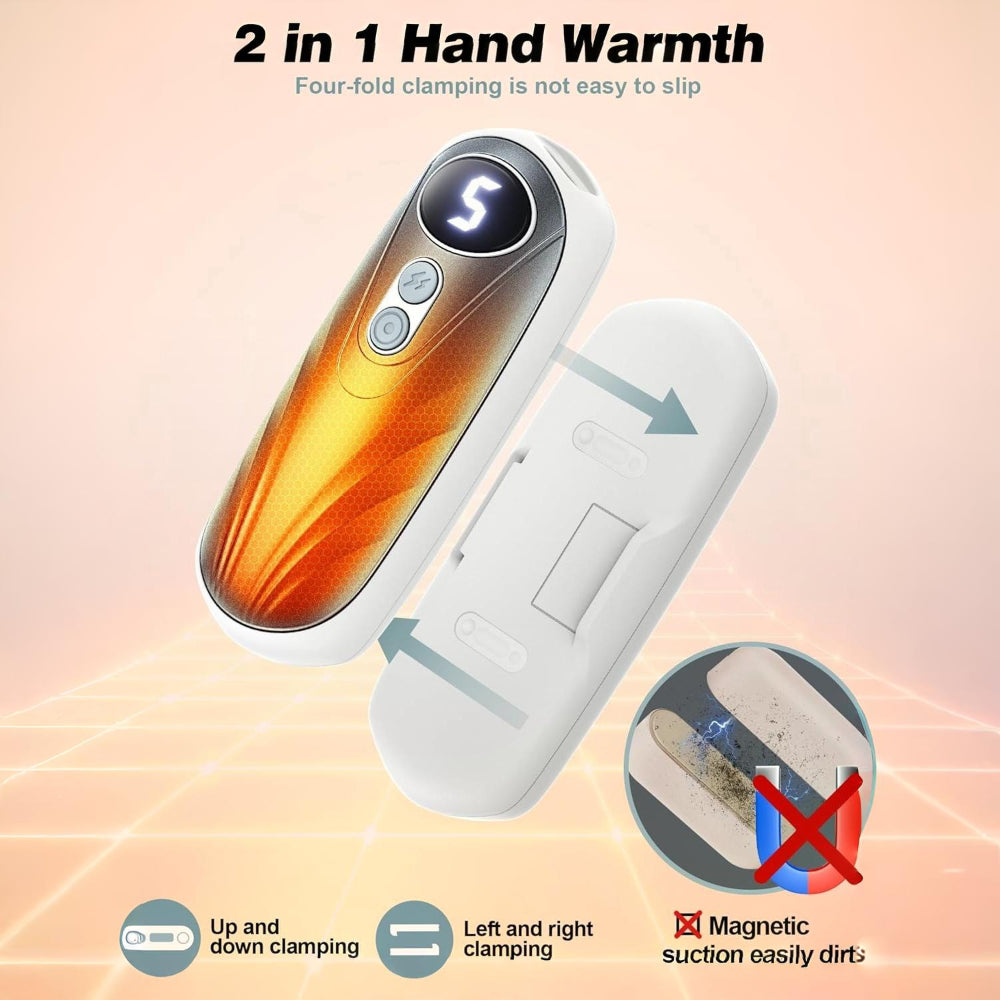 LED Display Rechargeable Hand Warmers Set | Instant Outdoor Heat