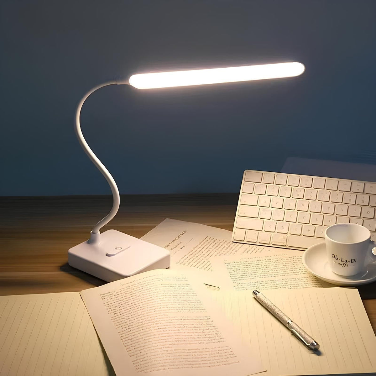 Adjustable Rechargeable Desk Lamp with Dimmable Brightness - Flexible Lighting for Workspaces