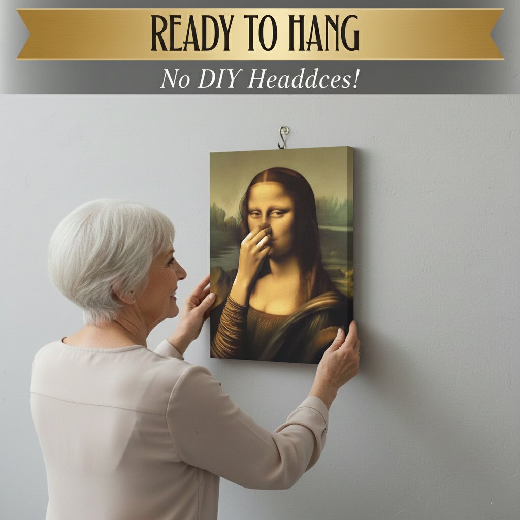 Canvas Artwork of a Renaissance Woman | Funny Bathroom Decoration