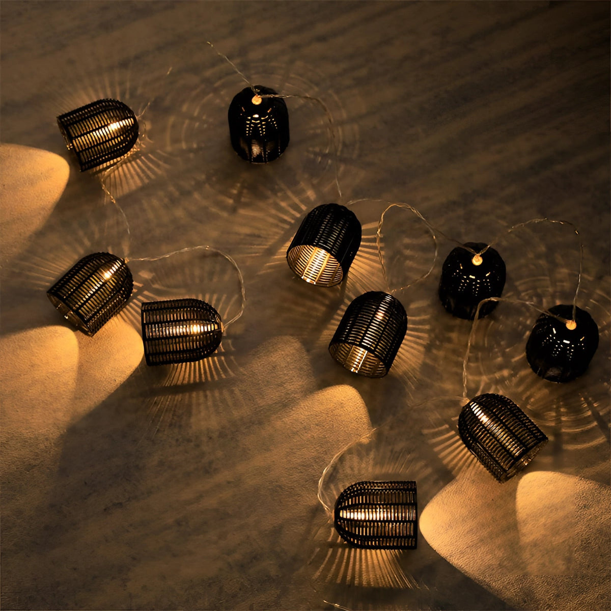 Weatherproof String Lights in Industrial Retro Style for Outdoor Atmosphere