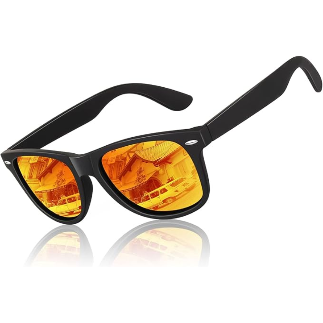 Classic 80s Style Polarized Sunglasses with UV400 Protection for Clarity