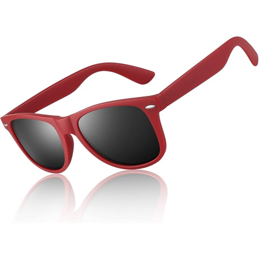 Classic 80s Style Polarized Sunglasses with UV400 Protection for Clarity