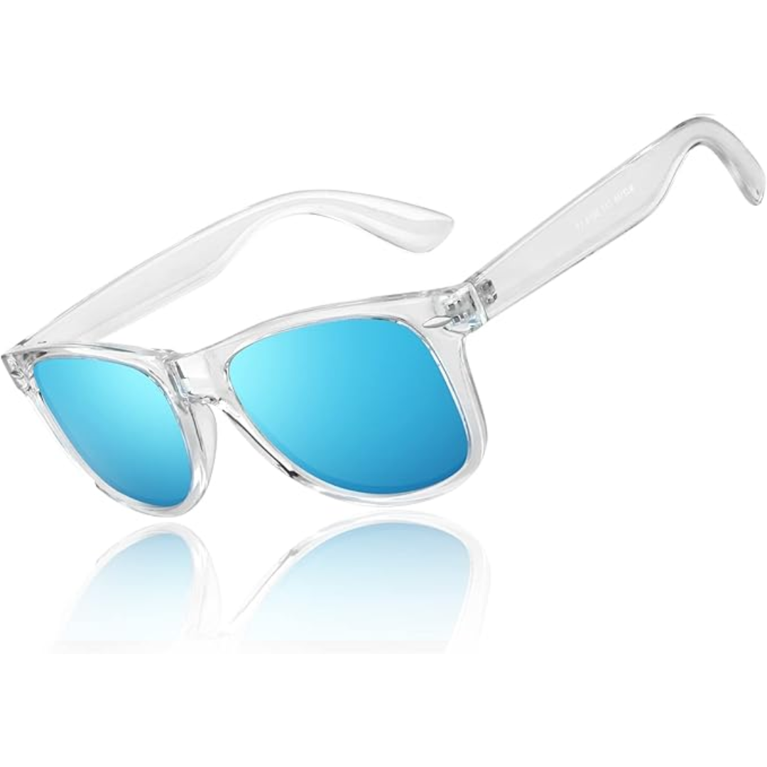 Classic 80s Style Polarized Sunglasses with UV400 Protection for Clarity