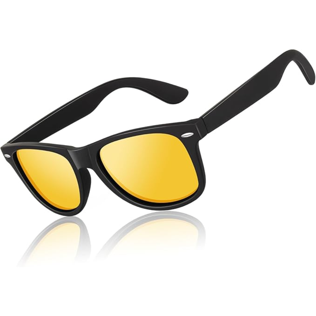 Classic 80s Style Polarized Sunglasses with UV400 Protection for Clarity