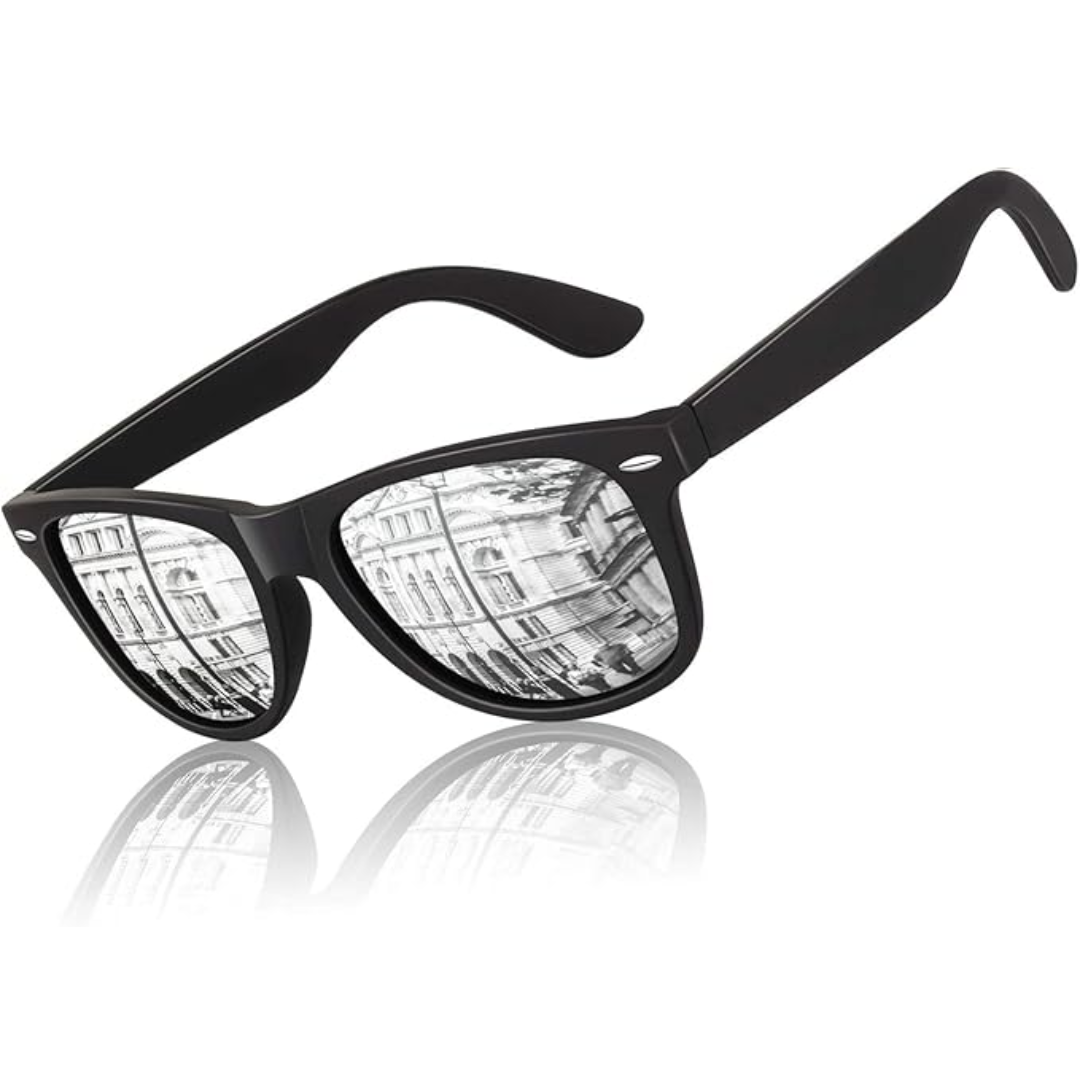 Classic 80s Style Polarized Sunglasses with UV400 Protection for Clarity