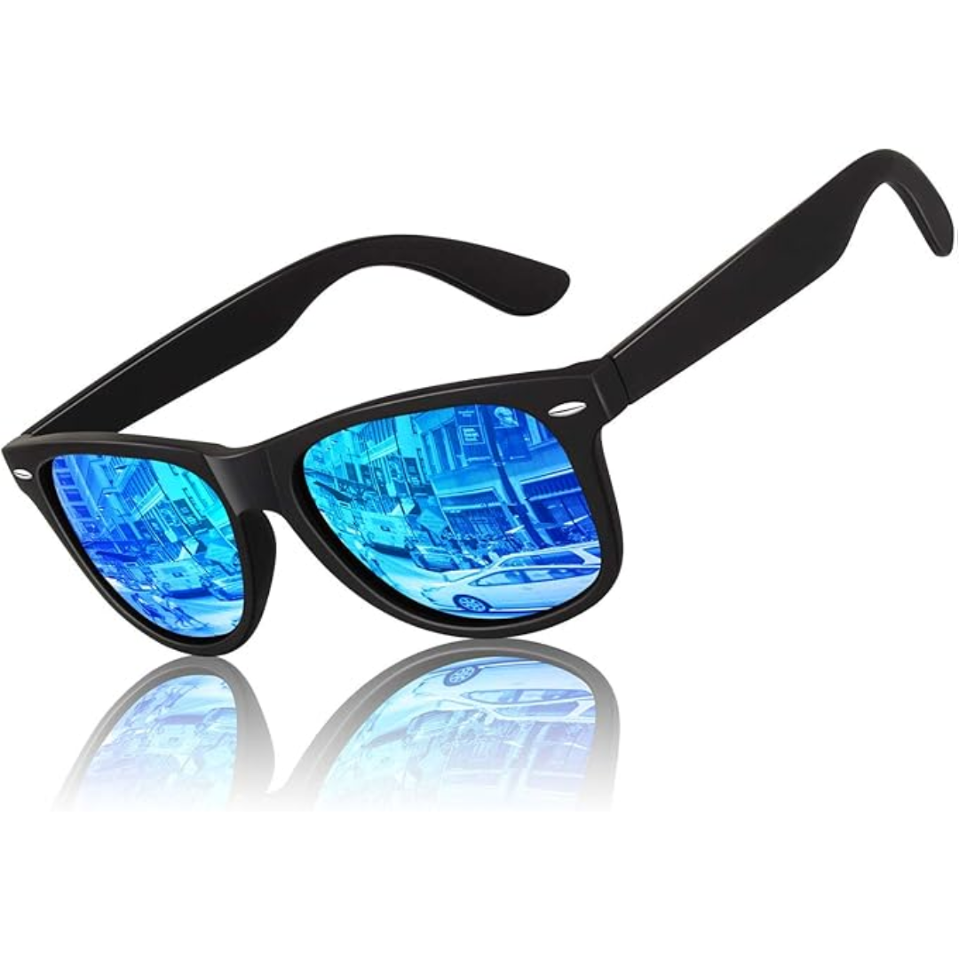 Classic 80s Style Polarized Sunglasses with UV400 Protection for Clarity